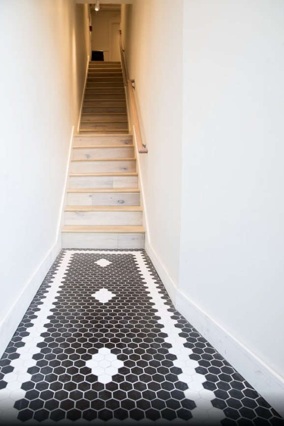 Hex Tile Staircase Entry