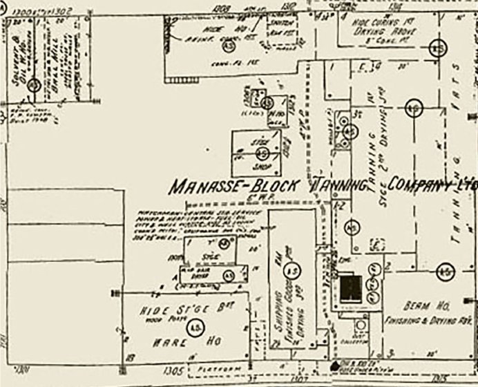 Original Manasse-Block Tanning Company blueprint